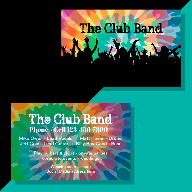 Music Band Cool Crowd Club Design Business Card (Creator Uploaded)