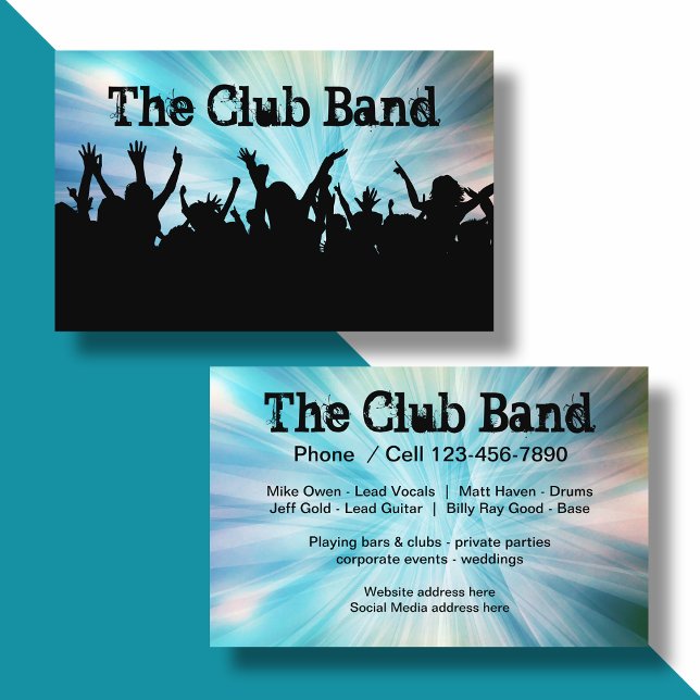 Music Band Cool Crowd Design Business Card (Creator Uploaded)
