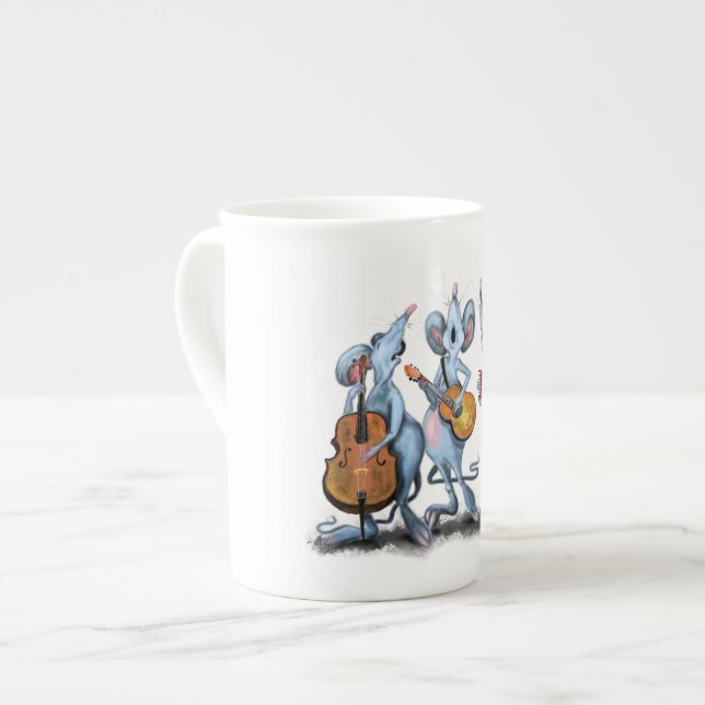Music Band Mouse Bone China Mug (Front Left)
