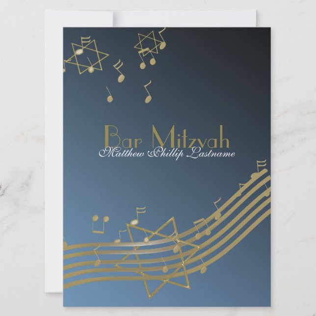Music Bar Mitzvah 8.75 Invitation (Front)