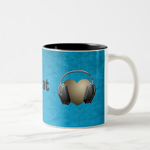 music beat Two-Tone coffee mug