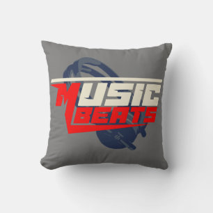 Music Beats headphones audio dj T-Shirt Cushion