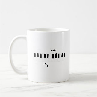 Music Black And White Piano Keyboard With Note Coffee Mug