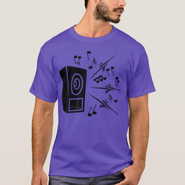 Music bo with loud music showing music friends T-Shirt (Front)