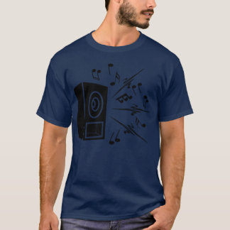 Music bo with loud music showing music funny T-Shirt
