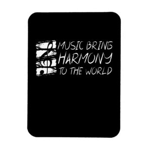 Music Bring Harmony To The World Magnet