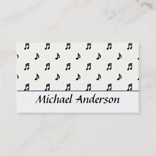 Music Business Card :: Black Notes D1 (Front)