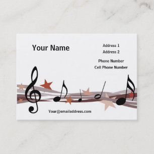 Music Business Card - Brown Music Notes