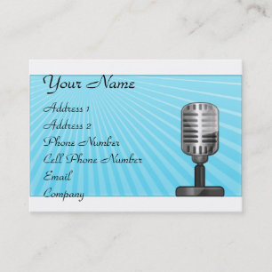 Music Business Card - Retro Microphone
