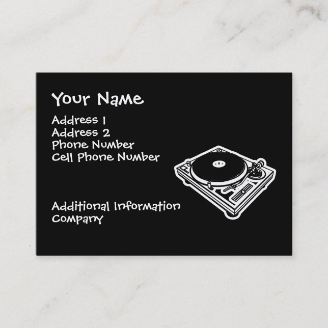 Music Business Card - Turntable - DJ (Front)