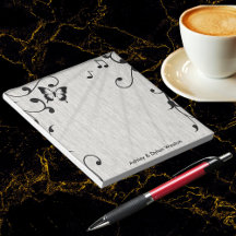 Music Butterfly Leaves Grey & Black Wood Wedding