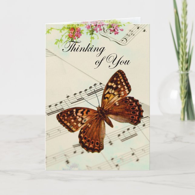 Music Butterfly Thinking of You Card (Front)
