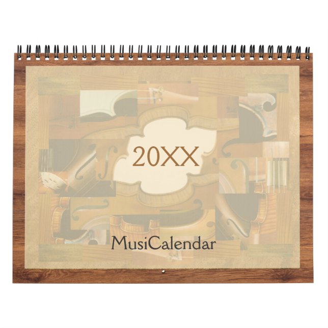 Music Calendar, Musical Instruments Illustrations Calendar (Cover)