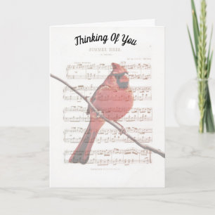 Music Cardinal Thinking of You Note Card