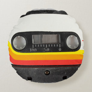 Music cassette round cushion
