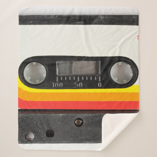 Music cassette sherpa blanket (Front)