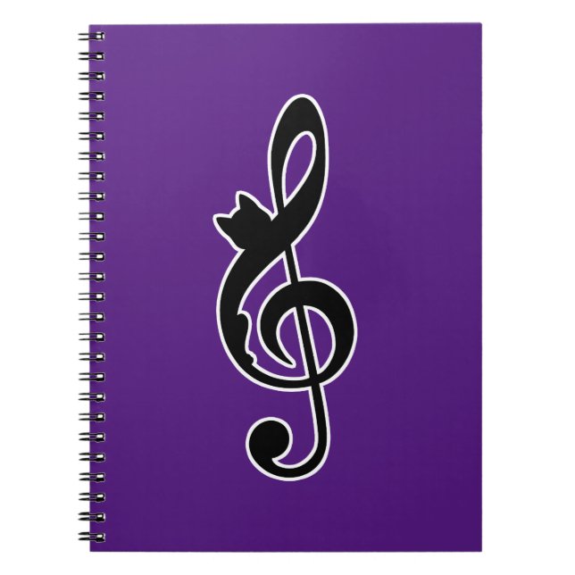 Music Cat Clef   Notebook (Front)