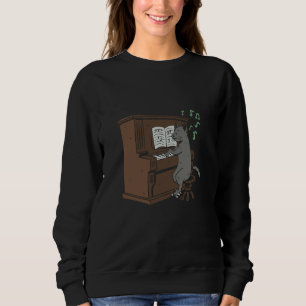 music cat pianist instrument notes sweatshirt