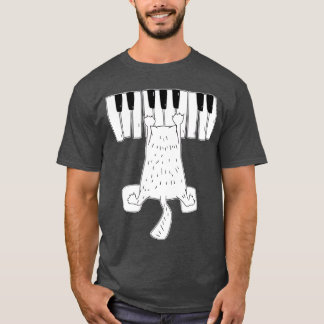 Music Cat Playing On Piano Musical Notes family T-Shirt