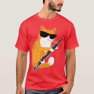 Music Cat Sunglasses Bassoonist Musician Bassoon 1 T-Shirt