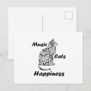 Music Cats Happiness - Cat Lover Musician Postcard