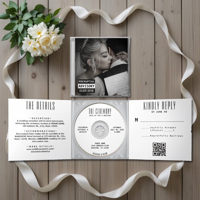 Music CD Album Cover Wedding All In One Tri-Fold Invitation (Music CD Album Cover Wedding All In One Tri-Fold Invitation
)