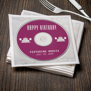 Music CD Case Album Cover Birthday Party Napkin