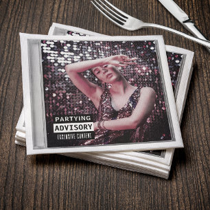 Music CD Case Album Cover Birthday Party Napkin