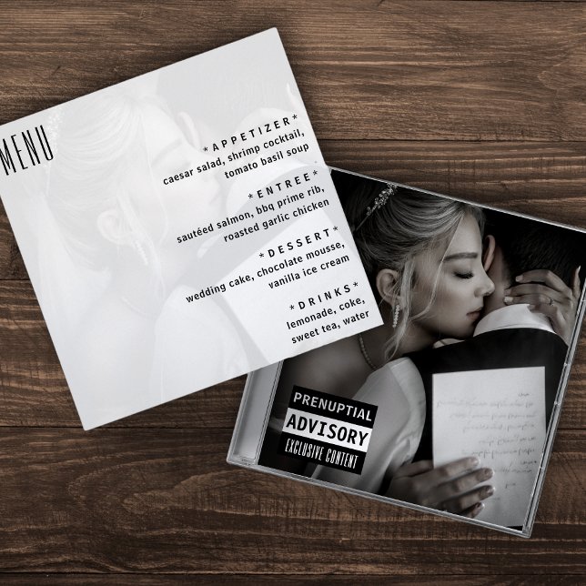 Music CD Case Album Cover Wedding Menu (Creator Uploaded)