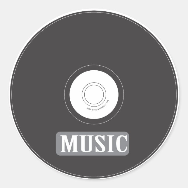 Music CD Classic Round Sticker (Front)