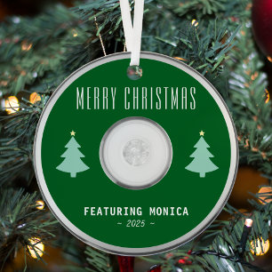 Music CD Photo Green Christmas Tree Metal Tree Decoration
