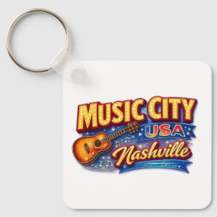 Music city USA Nashville Key Ring