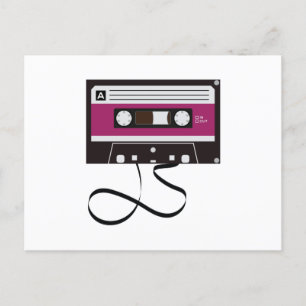 Music Classic Cassette Tape Vintage Retro 1980s Holiday Postcard