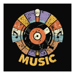 music classic retro photo print
