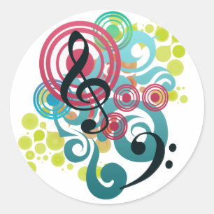 Music Classic Round Sticker
