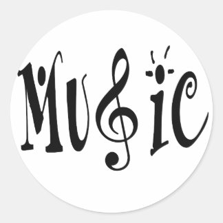 MUSIC CLASSIC ROUND STICKER