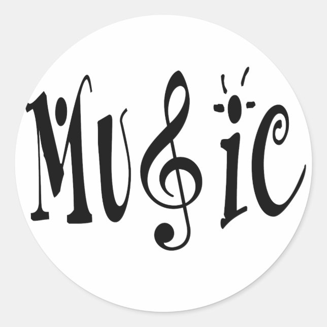 MUSIC CLASSIC ROUND STICKER (Front)