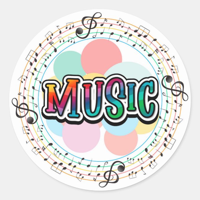 Music Classic Round Sticker (Front)
