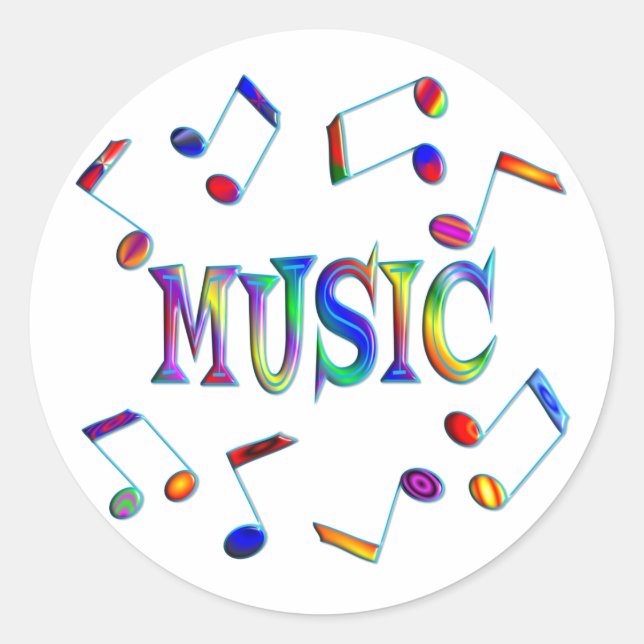Music Classic Round Sticker (Front)