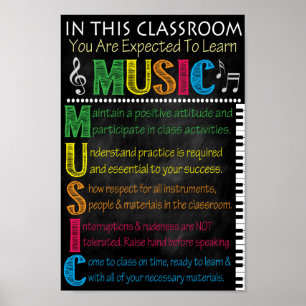 Music Classroom Rules Printable Poster