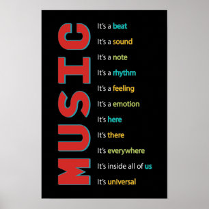 Music Classroom Vocal Orchestra Band Piano Guitar Poster