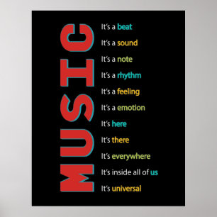 Music Classroom Vocal Orchestra Band Piano Guitar Poster