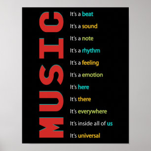 Music Classroom Vocal Orchestra Band Piano Rock Poster