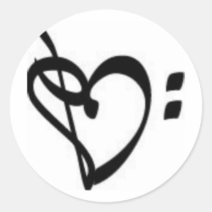 Music Clef Heart Sticker