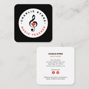 music clef music teacher Business Card