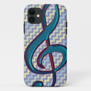 music clef note symbol on chevron iPhone 11 case