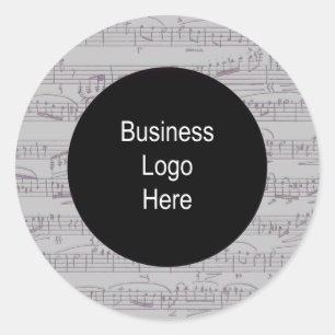 Music Clef Notes Business Logo  Classic Round Stic Sticker
