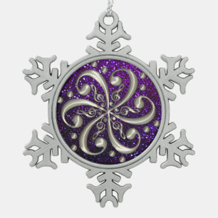 Music Clefs Purple Glitter Christmas Ornament
