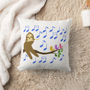 Music collaboration: sloth and birds T-Shirt Cushion