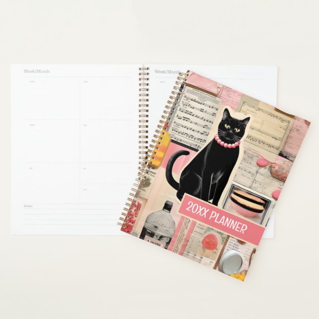 Music collage cat with cakes planner (Display)